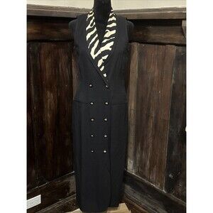 DANNY & NICOLE New York Dress Animal Print Collar SZ 12 Vintage